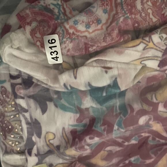 Reba Top Women 2X Burnout Southwestern Rhinestone Aztec Artsy Stretchy Patterned - Picture 13 of 13